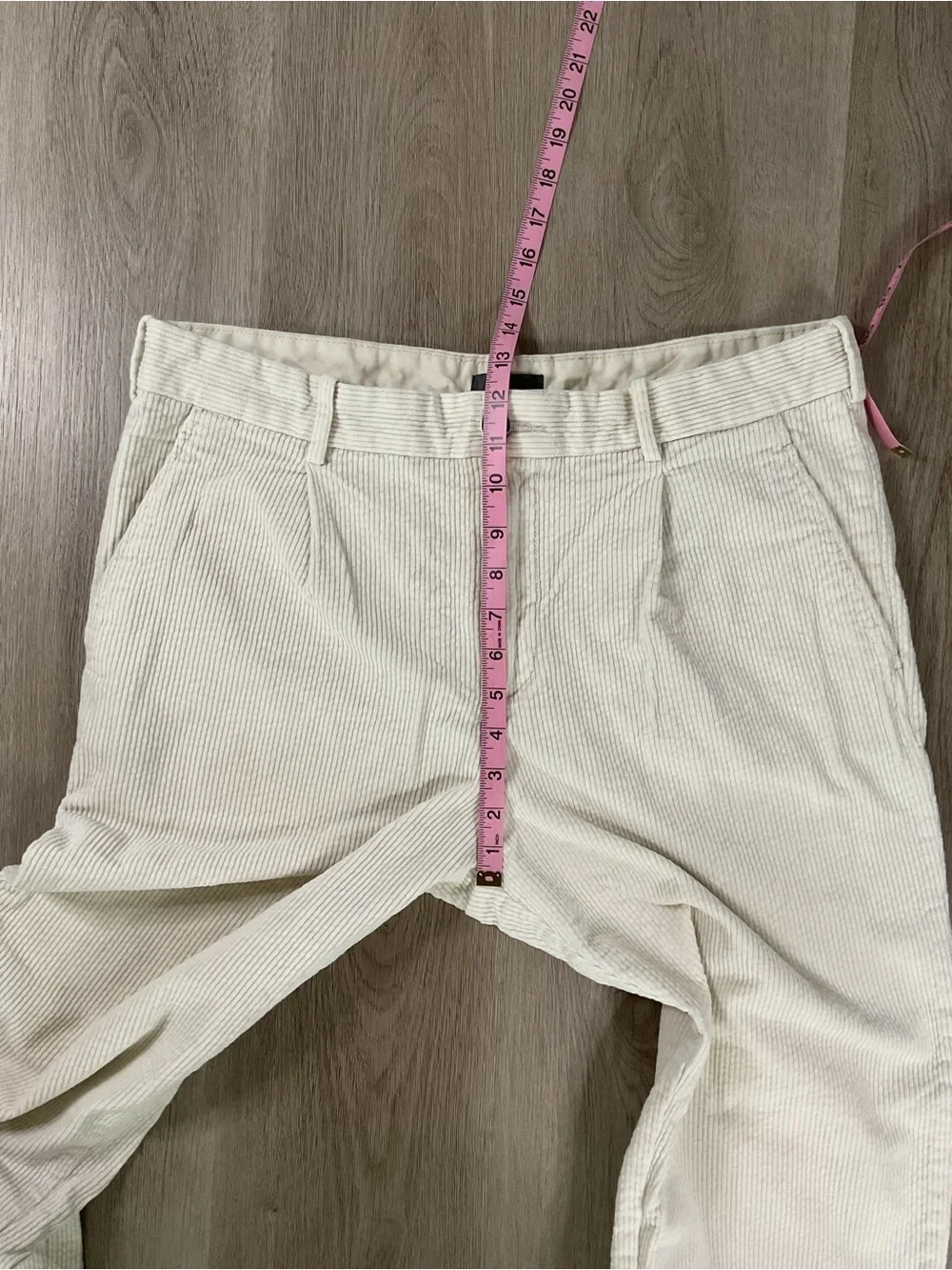 H&M Men's Cream Corduroy Chinos Size 34
